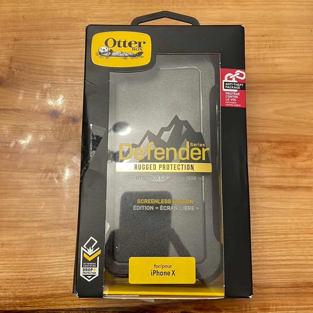 iPhone X otter box defender, screenless edition.